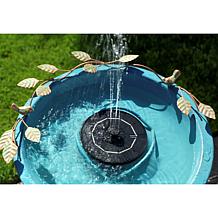 Belmont Gardens Spetta Solar Metal Bird Bath Fountain