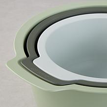 BergHOFF 3-piece Mixing Bowls and Colander Set in Green