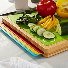 BergHOFF Bamboo Cutting Board with 4 Color-Coded Cutting Mats