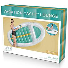 Bestway H2OGO! 7'1" x 46" Vacation Yacht Pool Lounge, White and Green