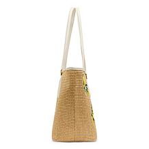 Betsey Johnson Main Squeeze Lemon Woven Straw Tote Bag