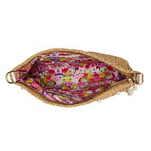 Betsey Johnson Raffia Faux Pearl Hobo Bag