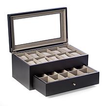 Bey-Berk Matte Black Wood 20 Watch Box