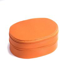 Bey-Berk Orange "Lizard" Leather 2-Level Jewelry Case
