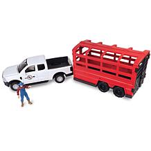 Big Country Toys 18-Piece Truck & Cattle Trailer Playset
