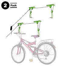 Bike Lane Bike Hoist with Overhead Pulley System 2-Pack