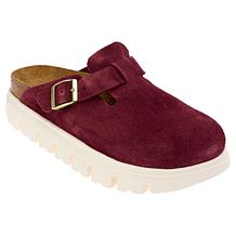 Birkenstock Boston Chunky Suede Clog - Black or Dark Tea