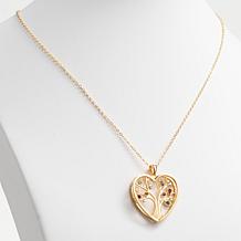 Birthstone Family Tree of Life Heart Necklace