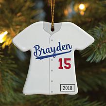 Blue Baseball Jersey Personalized Ornament