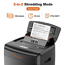 Bonsaii 100-Sheet Auto Feed Micro-cut Shredder with 6-Gallon Bin