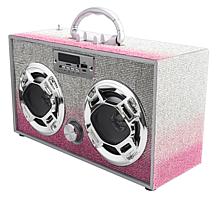 Boombox Couture Mini Bling Boombox with BT & LED Lights