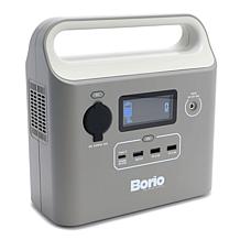 BORIO 60,000mAh Power Station w/AC & USB Outlets, Light, 3-in-1 Cable