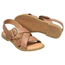 Born Beebe Leather Criss-Cross Buckle Sandal
