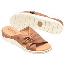 Born Mya Knotted Twist Leather Slide Sandal