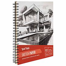 Brea Reese 9x12 Sketch Paper Pad Spiral-Bound 80 Sheets