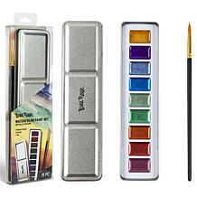 Brea Reese Metallic Watercolor Paint Set with Brush and Tin