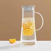 Breeze Glass 50 oz. Water Pitcher with Stainless Steel Lid