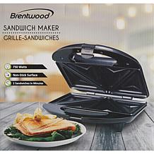 Brentwood Non-Stick Compact Dual Sandwich Maker - Black