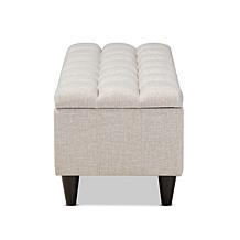 Brette Fabric Upholstered Storage Bench Ottoman
