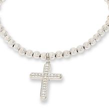 Bright Halo Lab Grown Diamonds 0.25ctw Cross-Design Stretch Bracelet