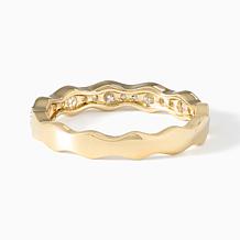Bright Halo Lab Grown Diamonds 0.44cttw Wave Half-Eternity Ring, St...