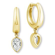 Bright Halo Lab Grown Diamonds 0.6ctw Hugger Hoop Dangle Earrings