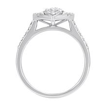 Bright Halo Lab Grown Diamonds 1.00 ctw Marquise Ring, 10k Gold