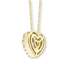 Bright Halo Lab Grown Diamonds 10K Gold 1.5ctw Heart Pendant and Chain
