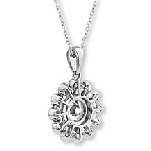 Bright Halo Lab Grown Diamonds 14K 2ctw Pavé Floral Pendant with Chain