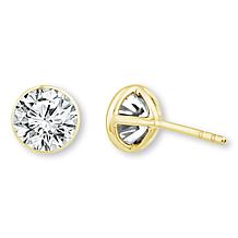 Bright Halo Lab Grown Diamonds 14K 3ctw Bezel-Set Stud Earrings