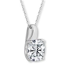 Bright Halo Lab Grown Diamonds 14K Gold 1.5ct Cushion Pendant w/Chain