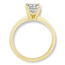 Bright Halo Lab Grown Diamonds 14K Gold 2ct Emerald Cut Solitaire Ring