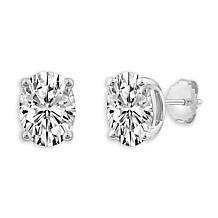 Bright Halo Lab Grown Diamonds 14K Gold 2ctw Oval-Cut Stud Earrings