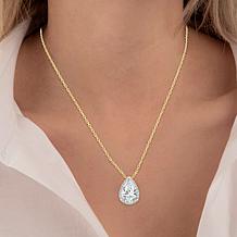 Bright Halo Lab Grown Diamonds 14K Gold 3/4ctw Halo Pendant with Chain