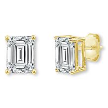 Bright Halo Lab Grown Diamonds 14K Gold 4ctw Emerald-Cut Stud Earrings
