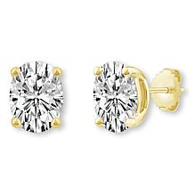 Bright Halo Lab Grown Diamonds 14K Gold 4ctw Round Stud Earrings