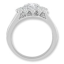 Bright Halo Lab Grown Diamonds 14K White Gold 2ctw Pavé Floral Ring