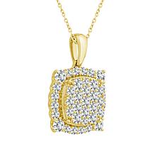 Bright Halo Lab Grown Diamonds 1.50ctw Cushion Halo Cluster Pendant