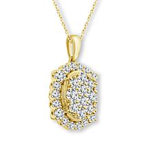 Bright Halo Lab Grown Diamonds 1.50ctw Oval Halo Cluster Pendant