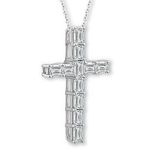Bright Halo Lab Grown Diamonds 2-1/6ctw Cross Necklace