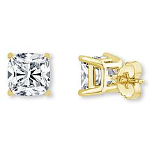 Bright Halo Lab Grown Diamonds 2ctw Cushion-Cut 14K Gold Stud Earrings