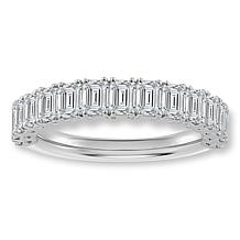 Bright Halo Lab Grown Diamonds 2ctw Emerald-Cut Anniversary Band Ring