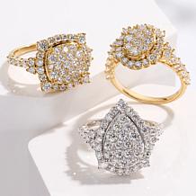 Bright Halo Lab Grown Diamonds 2ctw Pear Halo Cluster Ring