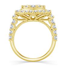 Bright Halo Lab Grown Diamonds 2ctw Pear Halo Cluster Ring