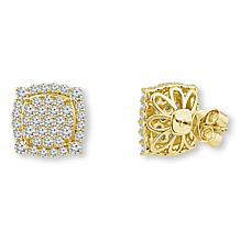 Bright Halo Lab Grown Diamonds 2ctw Square Cluster Stud Earrings