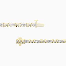 Bright Halo Lab Grown Diamonds 3.00 ctw XO Bracelet, Sterling Silve...