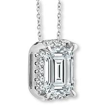 Bright Halo Lab Grown Diamonds 3/4ctw Halo Drop Necklace