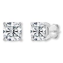 Bright Halo Lab Grown Diamonds 4ctw Cushion-Cut 14K Gold Stud Earrings