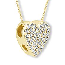 Bright Halo Lab Grown Diamonds .50ctw Pavé Heart Pendant with Chain