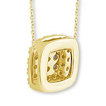 Bright Halo Lab Grown Diamonds .52ctw Pavé Cushion Pendant with Chain